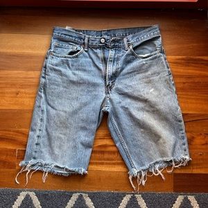 Levi’s 550 Jeans Denim Distressed / Thrashed Cut-Off Jorts Jean Shorts